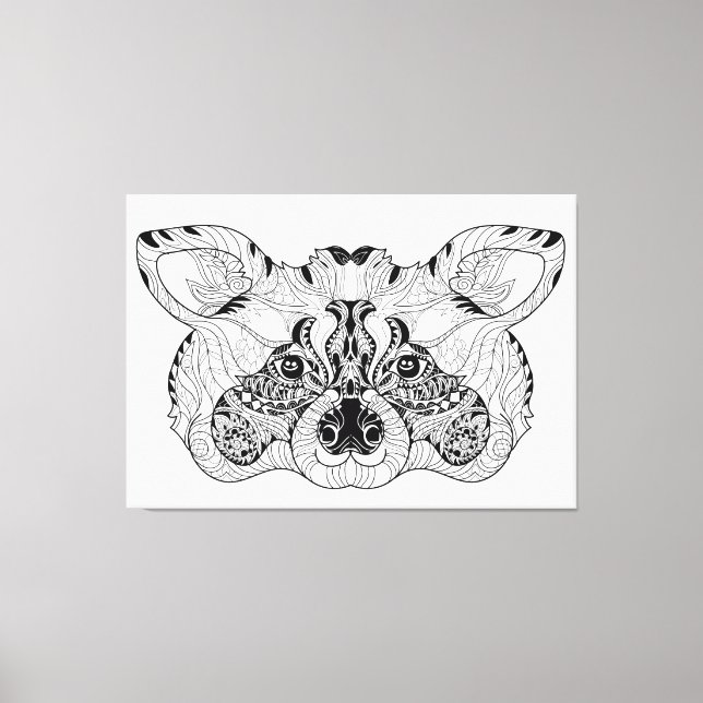 Inspiriert Raccoon 6 Leinwanddruck (Vorderseite)