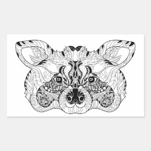 Inspiriert Raccoon Rechteckiger Aufkleber