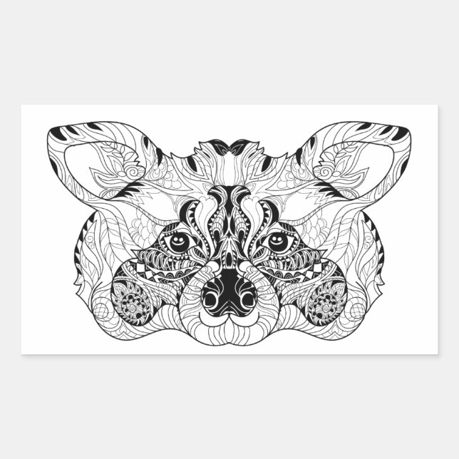 Inspiriert Raccoon Rechteckiger Aufkleber (Vorderseite)
