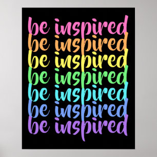 "Inspiriert" Regenbogen-Poster Poster