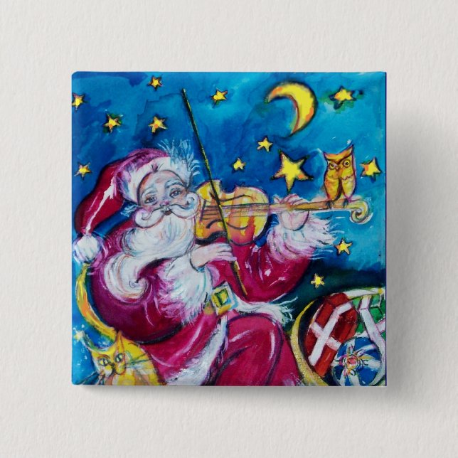 INSPIRIERT SANTA PLAYING VIOLIN BUTTON (Vorderseite)