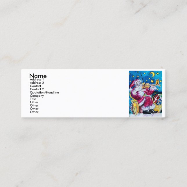 INSPIRIERT SANTA PLAYING VIOLIN MINI VISITENKARTE (Vorderseite)