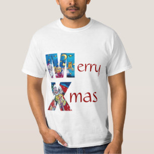 INSPIRIERT SANTA PLAYING VIOLIN XMAS MONOGRAM T-Shirt