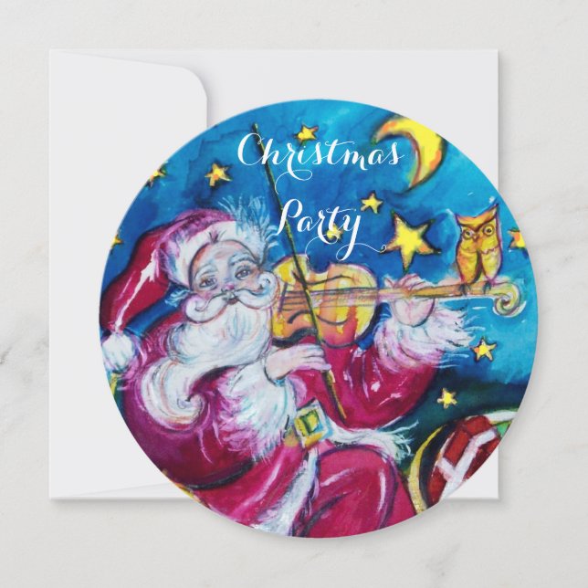 INSPIRIERT SANTA VIOLINIST CHRISTMAS PARTY INVITE EINLADUNG (Vorderseite)