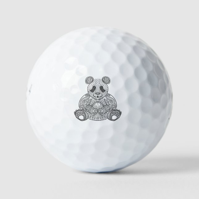 Inspiriert Stammes Panda Golfball (Vorderseite)