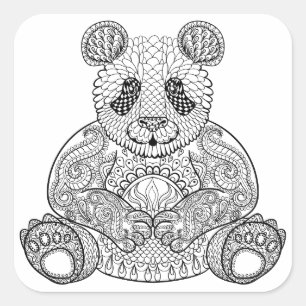 Inspiriert Stammes Panda Quadratischer Aufkleber