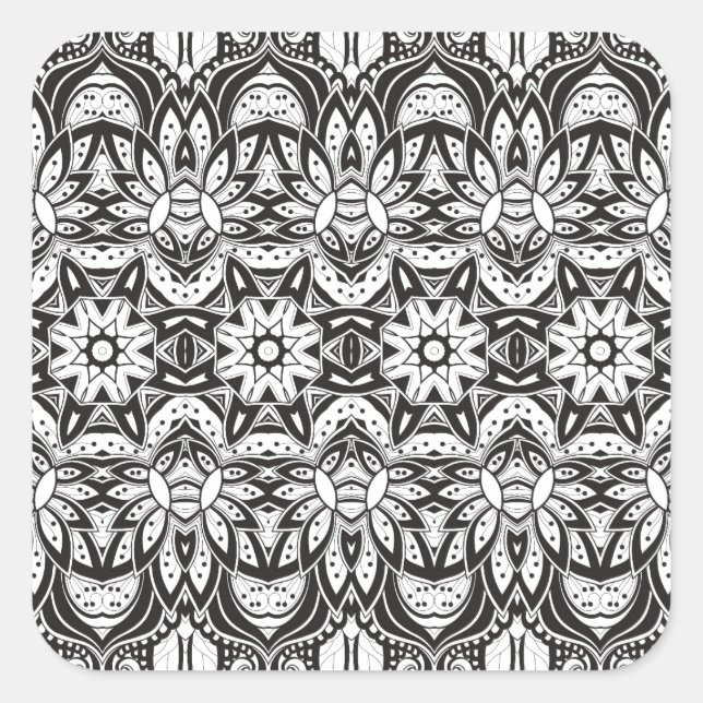 Inspiriert Tribal Style Illustration Quadratischer Aufkleber (Vorderseite)