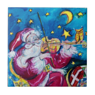 INSPIRIERT VIOLINIST SANTA Weihnachten Fliese