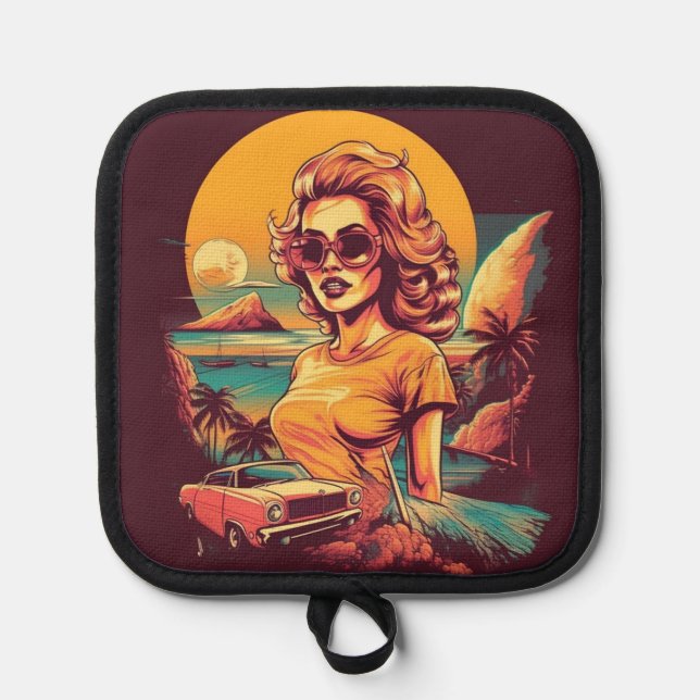 Inspiriert von den 50ern, Retro-Design  Topflappen (Vorderseite)