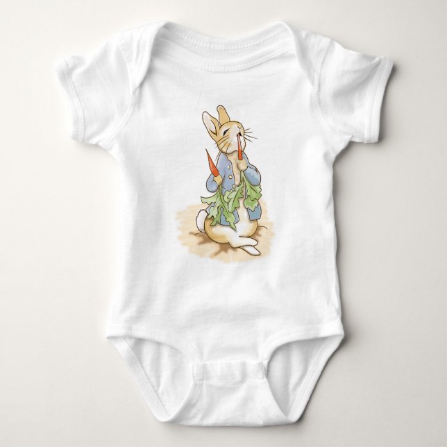 Inspiriert von P. Rabbit/Friends BABY JERSEY BODYS Strampler (Vorderseite)