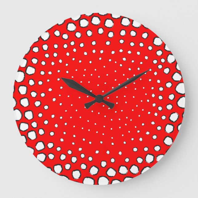 Inspiriert von Vogelfedern Große Wanduhr (Vorderseite)