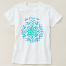 Inspiriert werden Aquamarin Blue Mandala Dream Cat T-Shirt