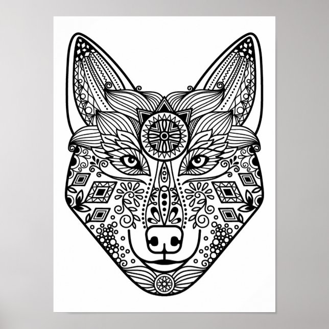 Inspiriert Wolf Kopf 2 Poster (Vorne)