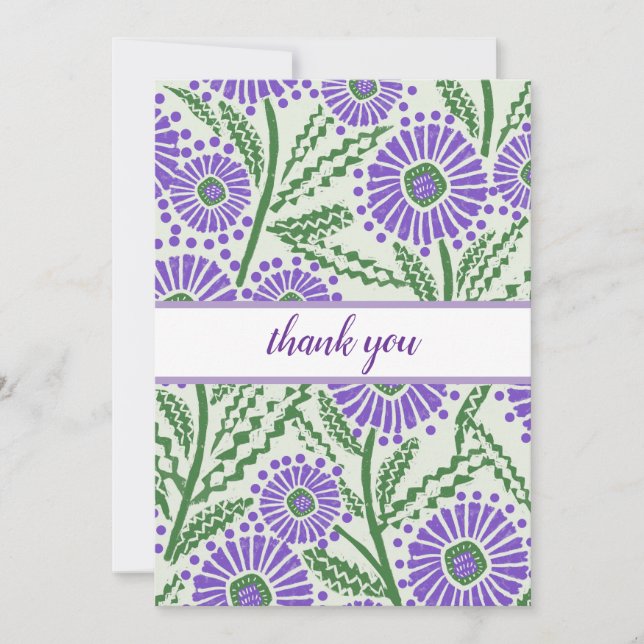 Inspirierte Beschriftung von Lavendel, Grün und We Dankeskarte (Vorderseite)