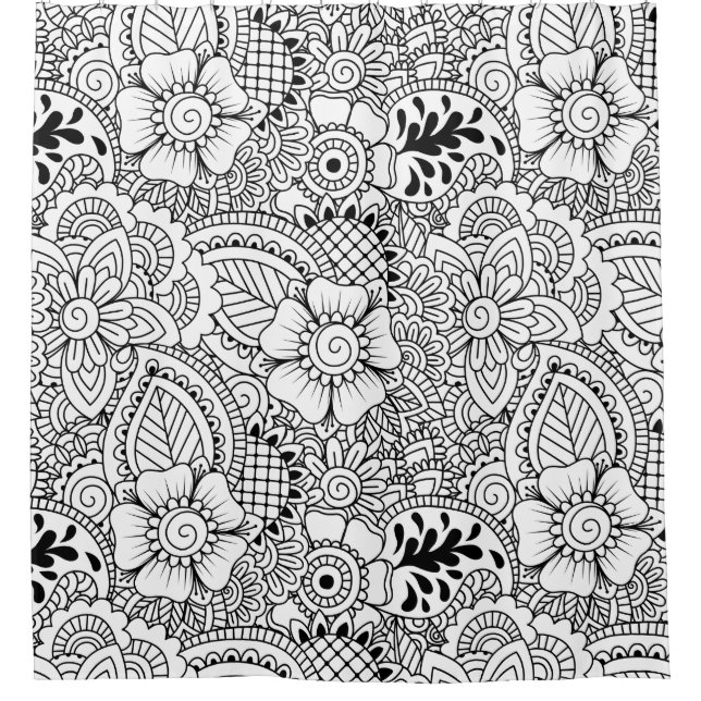 Inspirierte Blumen Duschvorhang (Vorderseite)