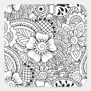 Inspirierte Blumen Quadratischer Aufkleber