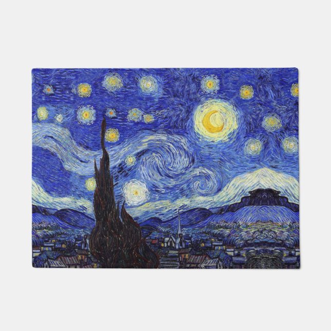 Inspirierte Boden-Matte Starry Nachtvan gogh Fußmatte (Vorderseite)