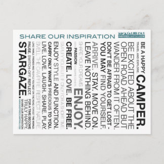 Inspirierte Campings-Beschwörungsformel-Postkarten Postkarte