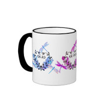Inspirierte Coffee-Tasse mit mehrfarbiger Libelle