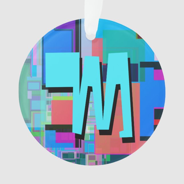 inspirierte Farbgeometrische Monogramm der 90er Ja Ornament (Vorderseite)