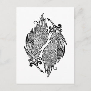 Inspirierte Federn Postkarte