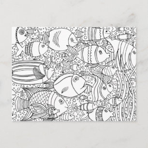 Inspirierte Fischschule Postkarte