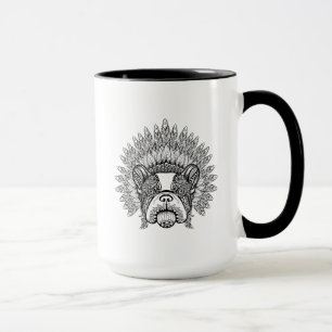 Inspirierte französische Bulldogge in der Tasse