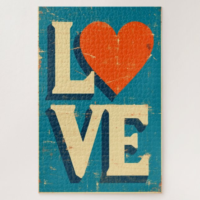 Inspirierte Grafik der Liebe 1960er Puzzle (Vertikal)