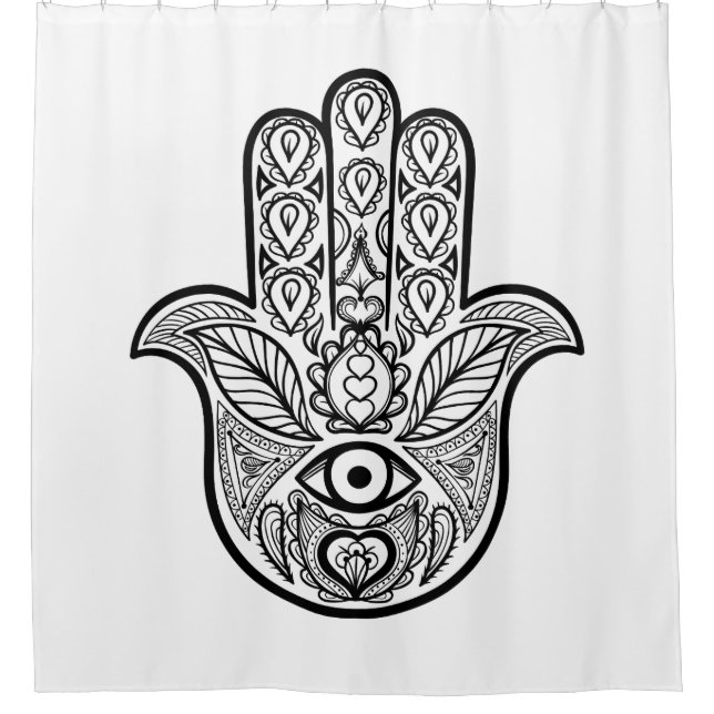 Inspirierte Hamsa Hand Duschvorhang (Vorderseite)