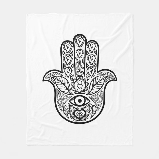 Inspirierte Hamsa Hand Fleecedecke (Vorderseite)