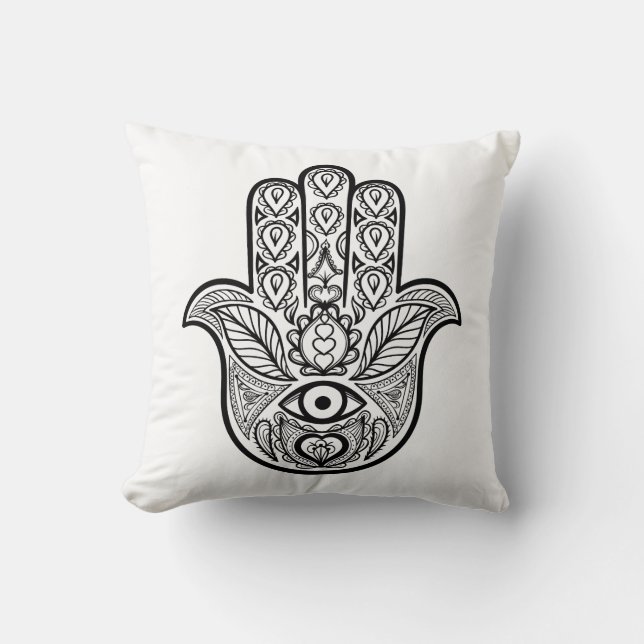 Inspirierte Hamsa Hand Kissen (Vorderseite)