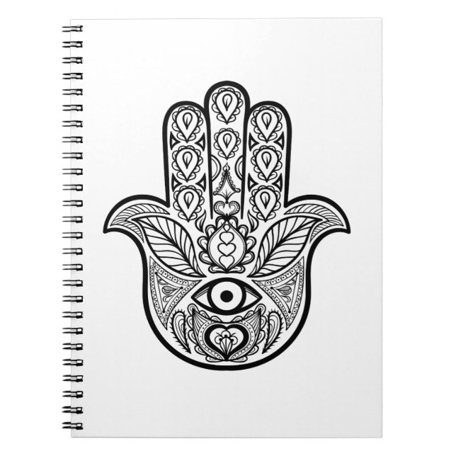 Inspirierte Hamsa Hand Notizblock (Vorderseite)