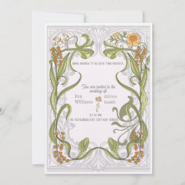 Inspirierte Hochzeitseinladung im Jugendstil Einladung