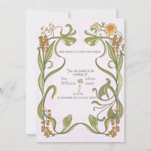 Inspirierte Hochzeitseinladung im Jugendstil Einladung