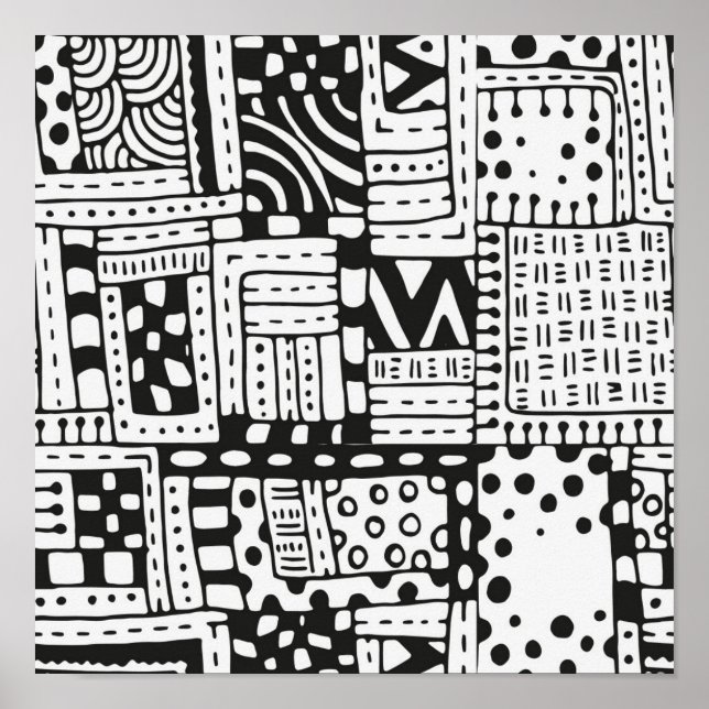 Inspirierte indische Abstrakte Zahlen 2 Poster (Vorne)