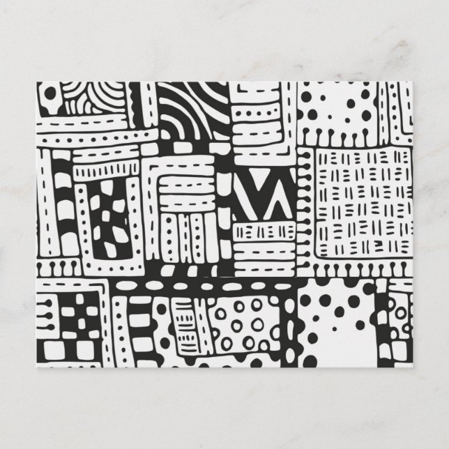 Inspirierte indische Abstrakte Zahlen Postkarte (Vorderseite)