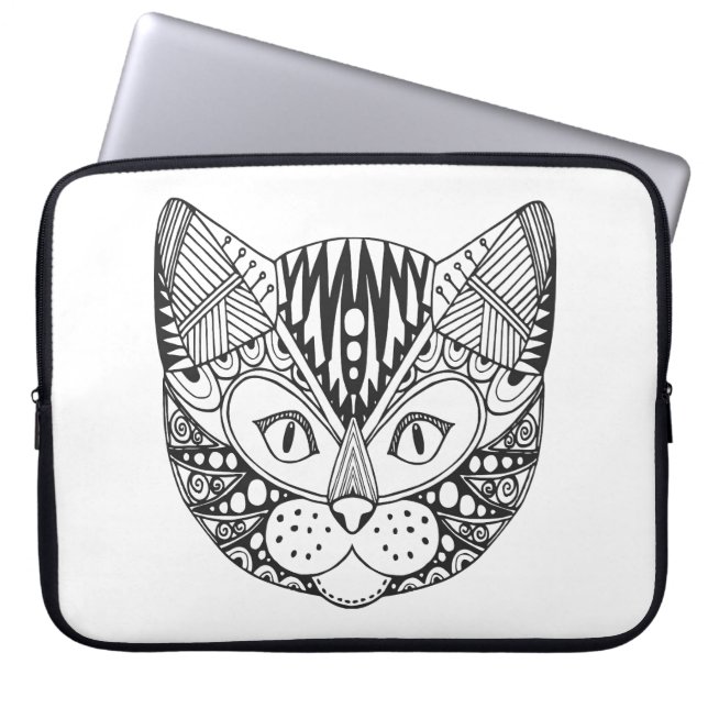 Inspirierte Katze Laptopschutzhülle (Vorderseite)
