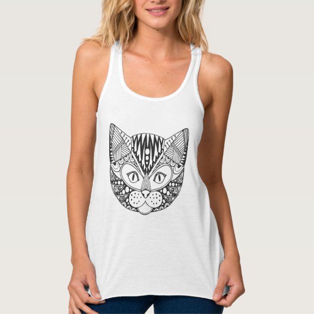 Inspirierte Katze Tank Top (Vorderseite)