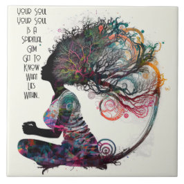 Inspirierte Keramik der weiblichen Spirituellen Fliese