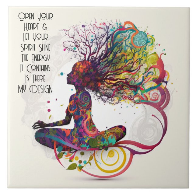 Inspirierte Keramik für Frauen Fliese (Vorderseite)