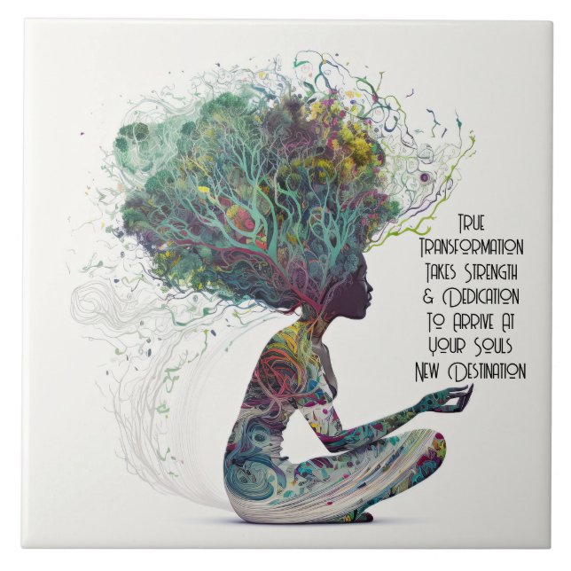 Inspirierte Keramik für weibliche Transformation Fliese (Vorderseite)