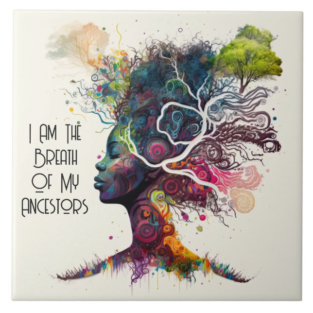 Inspirierte Keramik für weibliche Vorfahren Fliese (Vorderseite)