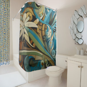 Inspirierte kubanische Art-Déco-Abstrakt Duschvorhang