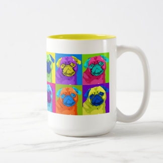 inspirierte Mops-Tasse Zweifarbige Tasse