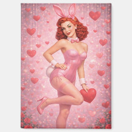 Inspirierte Pinke Hasenkunst der 1950er Jahre | Ve Magnet