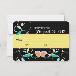 Inspirierte Reaktion von Country Folk RSVP Karte