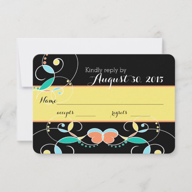 Inspirierte Reaktion von Country Folk RSVP Karte (Vorderseite)