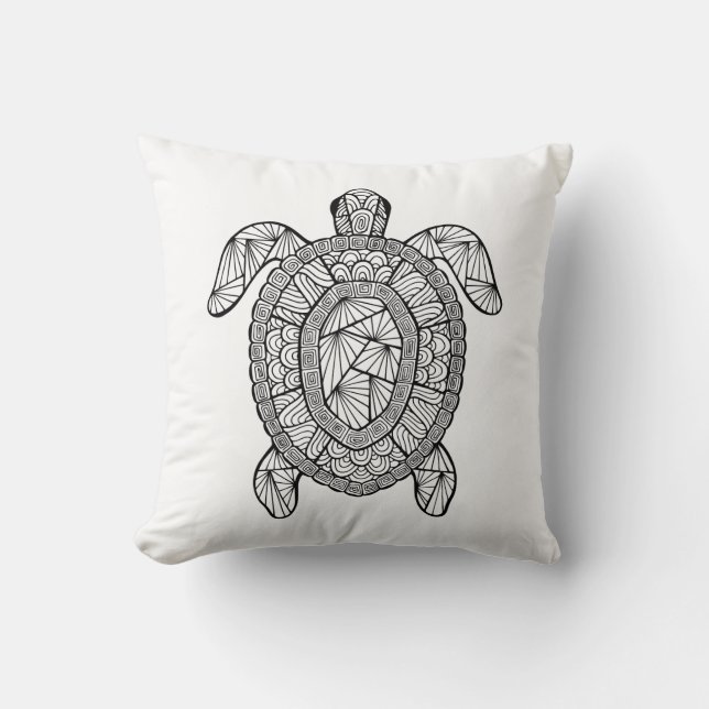 Inspirierte Schildkröte Kissen (Vorderseite)