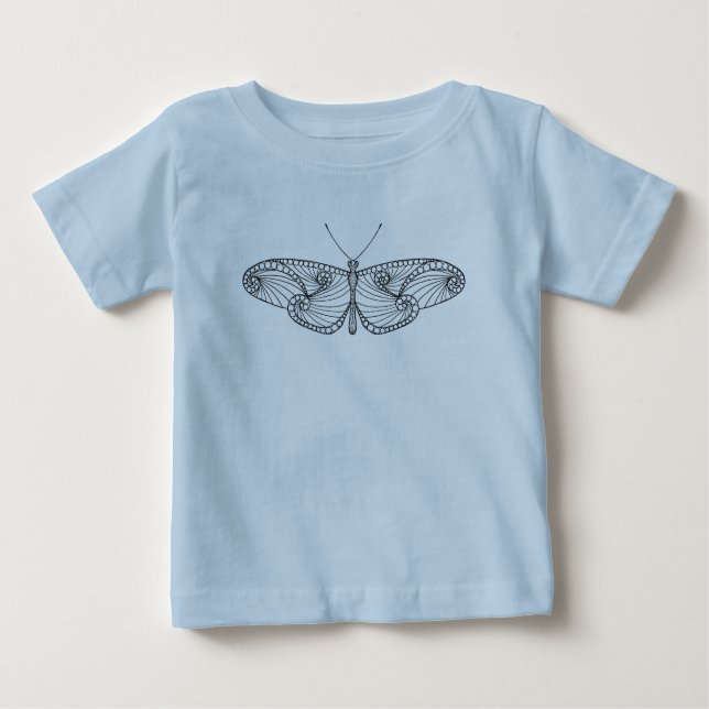 Inspirierte Schmetterlings-Kunst Baby T-shirt (Vorderseite)