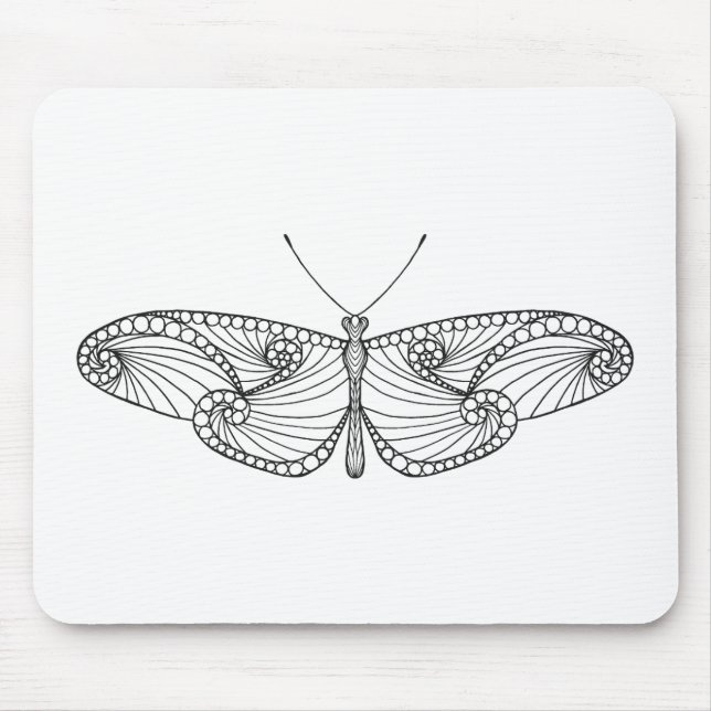 Inspirierte Schmetterlings-Kunst Mousepad (Vorne)